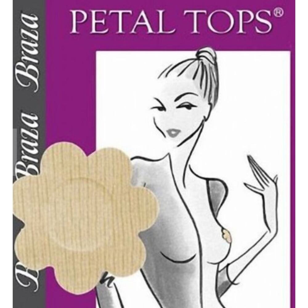 Braza Disposable Waterproof Petals Tops Nipple Covers Pasties Beige 5 pairs